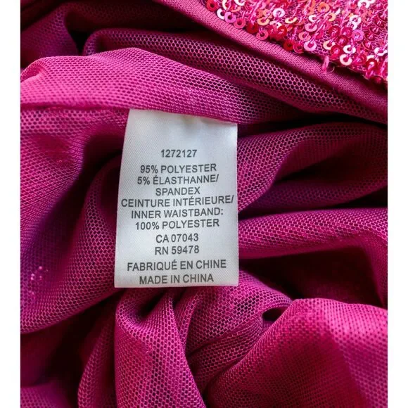 Rachel Zoe Pink Glitter Sequin High Waist Straight Leg Pull On Pants Size S - Picture 8 of 9